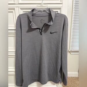Nike Light Gray Dri-FIT Half-Zip Pullover Large